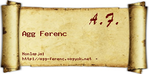 Agg Ferenc névjegykártya